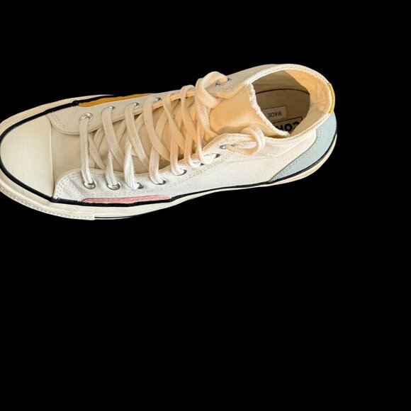 Converse Chuck 70 Color Block in Nice Looking Egret/Tidepool Grey/Yellow M8/W10 - Picture 5 of 11